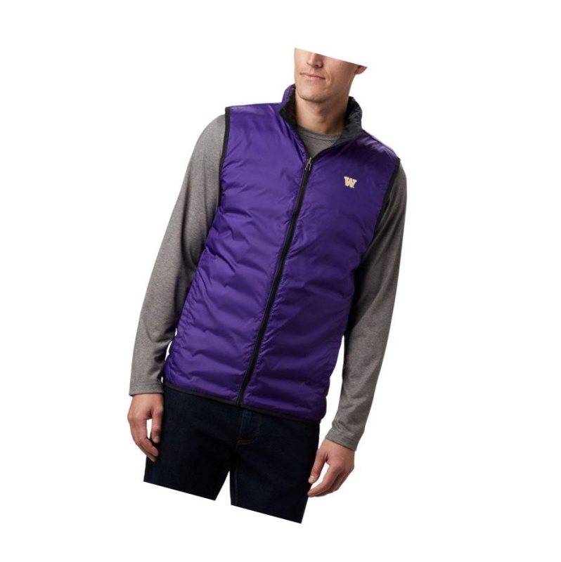 Columbia Collegiate Lake 22 Reversible - Washington Yelek Erkek Siyah Mor | 85217-XBUD