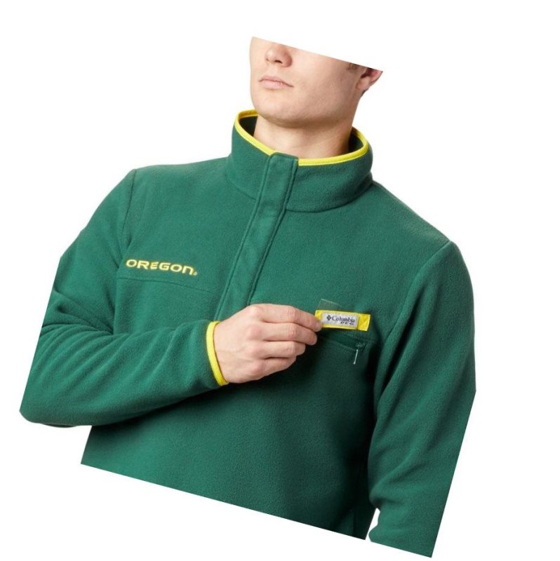 Columbia Collegiate PFG Harborside Fleece - Oregon Mont Erkek Yeşil | 36871-QGJO