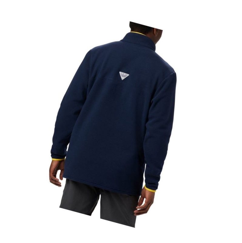 Columbia Collegiate PFG Harborside Fleece - Michigan Mont Erkek Lacivert | 13857-WNUZ