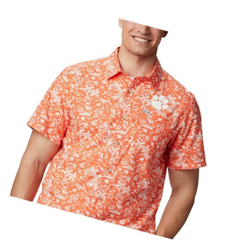 Columbia Collegiate PFG Super Slack Tide - Clemson Gömlek Erkek Turuncu | 67480-GDKL