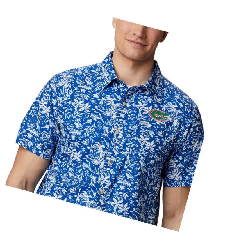 Columbia Collegiate PFG Super Slack Tide - Florida Gömlek Erkek Mavi | 32709-NCYZ
