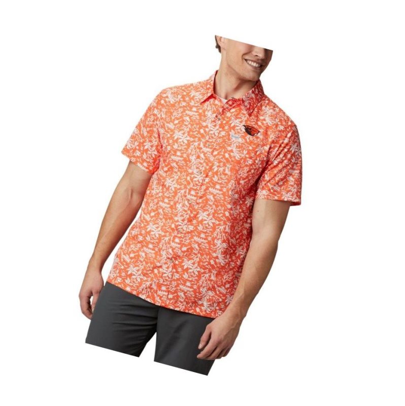 Columbia Collegiate PFG Super Slack Tide - Oregon State Gömlek Erkek Kahverengi Turuncu | 91254-JEBS