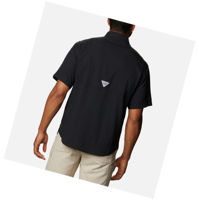 Columbia Collegiate PFG Tamiami Short Sleeve - Virginia Tech Gömlek Erkek Siyah | 67981-ULTO