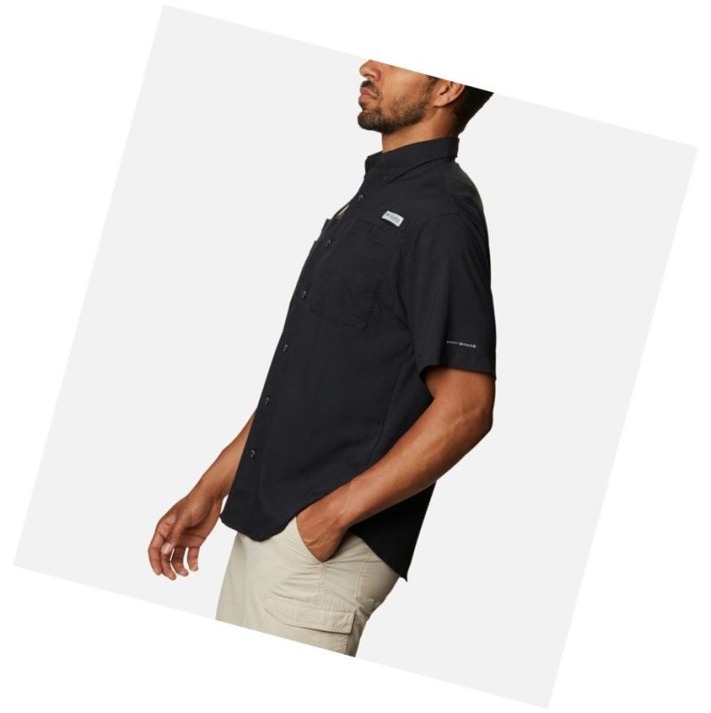 Columbia Collegiate PFG Tamiami Short Sleeve - Virginia Tech Gömlek Erkek Siyah | 67981-ULTO