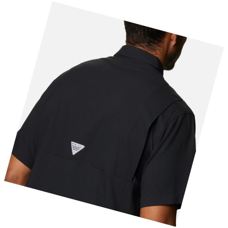 Columbia Collegiate PFG Tamiami Short Sleeve - Virginia Tech Gömlek Erkek Siyah | 67981-ULTO