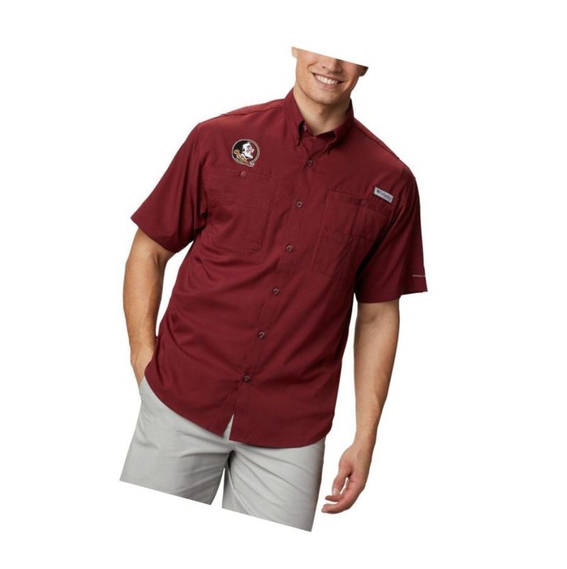 Columbia Collegiate PFG Tamiami Short Sleeve - Florida State Gömlek Erkek Koyu Kırmızı | 42965-EWSI