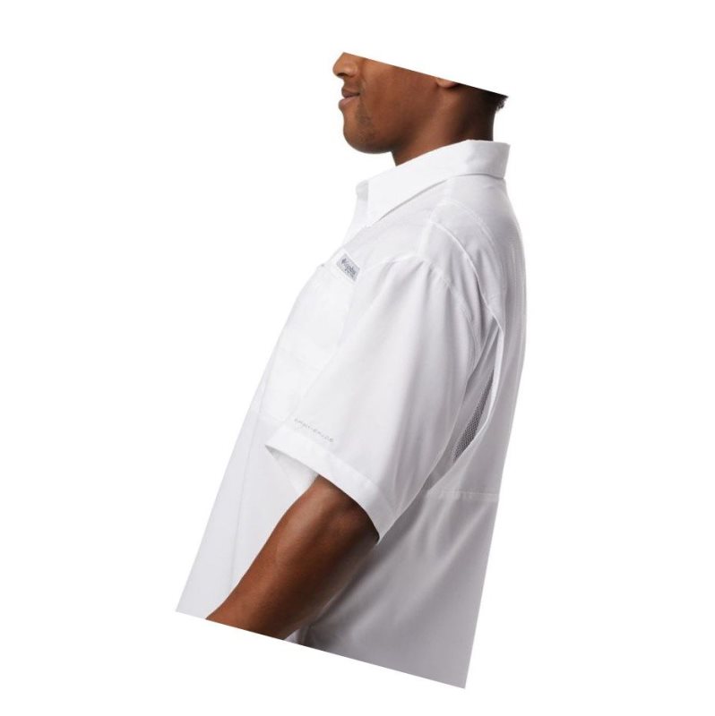 Columbia Collegiate PFG Tamiami Short Sleeve - LSU Gömlek Erkek Beyaz | 06791-DARL