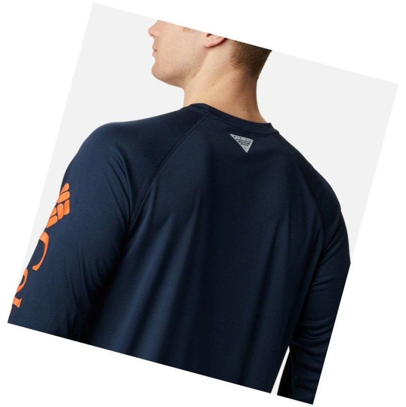 Columbia Collegiate PFG Terminal Tackle Long Sleeve - Auburn Sweatshirt Erkek Lacivert Turuncu | 54017-BKZW