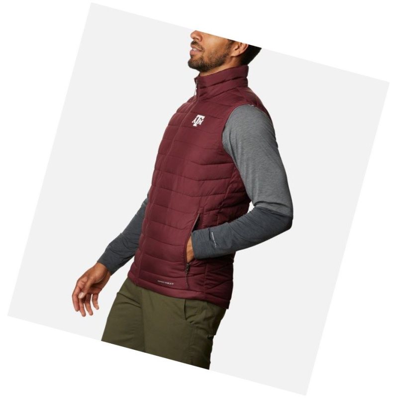 Columbia Collegiate Powder Lite - Texas A&M Yelek Erkek Koyu Bordo | 87194-DRKE