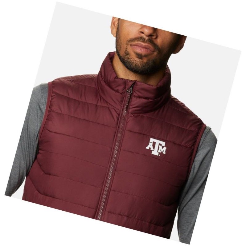 Columbia Collegiate Powder Lite - Texas A&M Yelek Erkek Koyu Bordo | 87194-DRKE