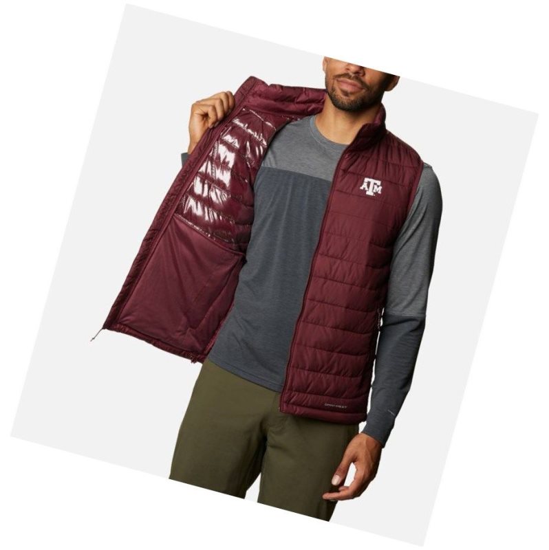 Columbia Collegiate Powder Lite - Texas A&M Yelek Erkek Koyu Bordo | 87194-DRKE