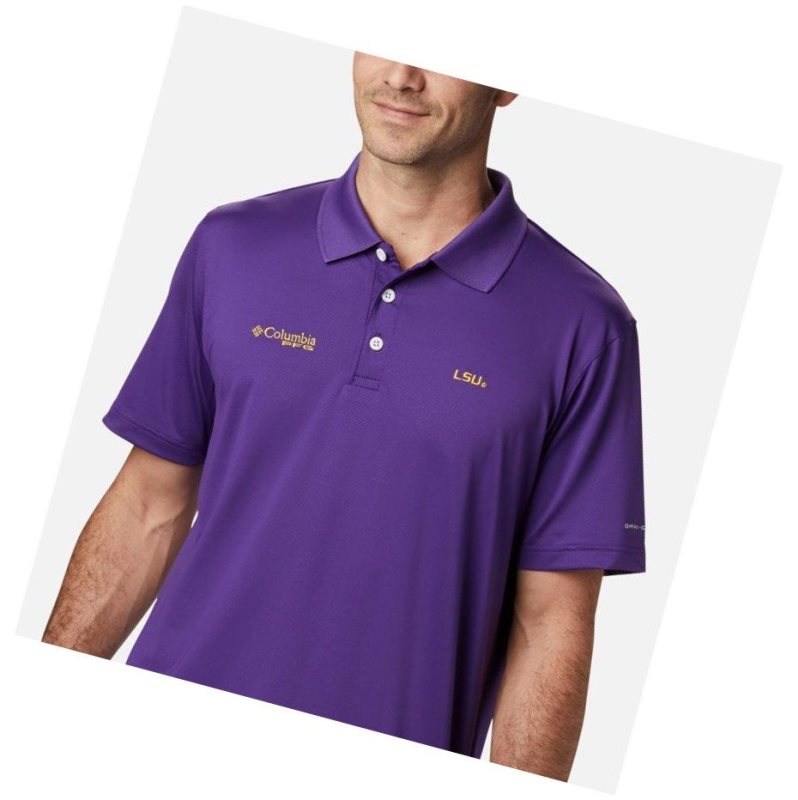 Columbia Collegiate Skiff Cast - LSU Polo Gömlek Erkek Mor | 40296-KUPE