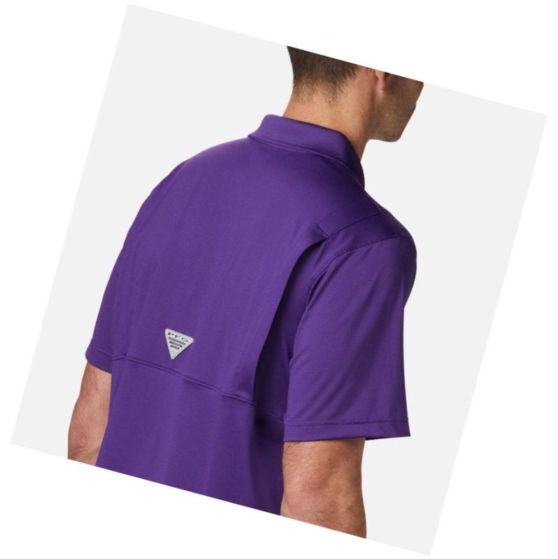 Columbia Collegiate Skiff Cast - LSU Polo Gömlek Erkek Mor | 40296-KUPE