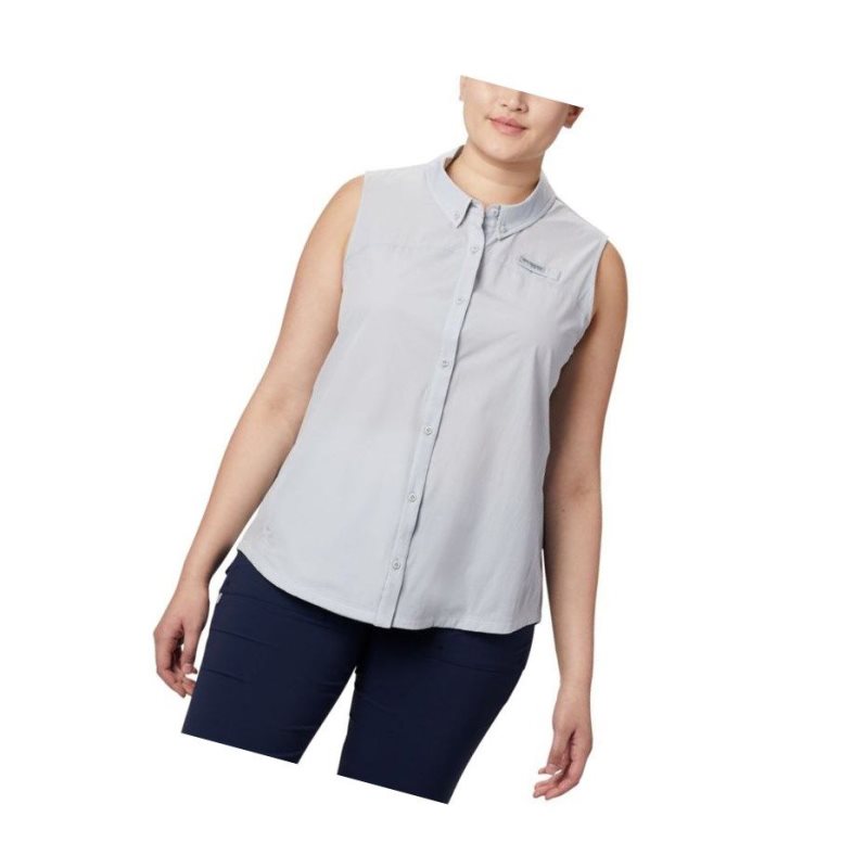 Columbia Coral Point Sleeveless Woven Plus Size PFG Fishing Kadın Gri | 53780-TSPB