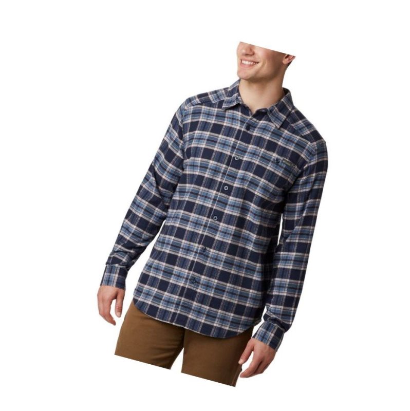 Columbia Cornell Woods Flannel Long Sleeve Gömlek Erkek Lacivert Kahverengi | 80912-BJEM