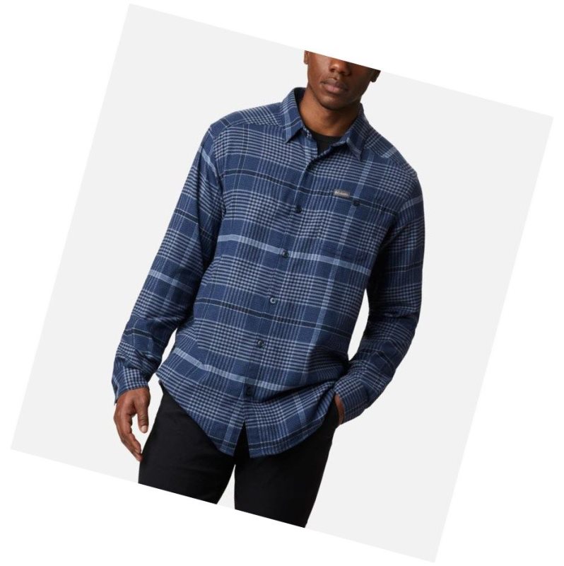 Columbia Cornell Woods Flannel Long Sleeve Tall Gömlek Erkek Mavi | 45073-WCMK
