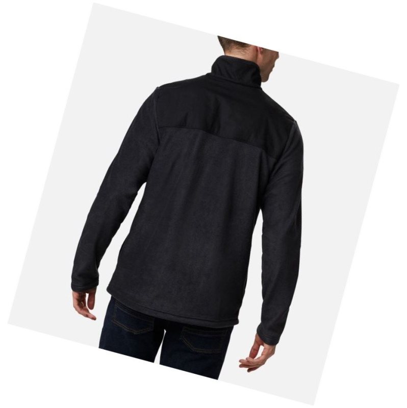 Columbia Cottonwood Park Half Snap Fleece Sweatshirt Erkek Siyah | 64705-ZLAX