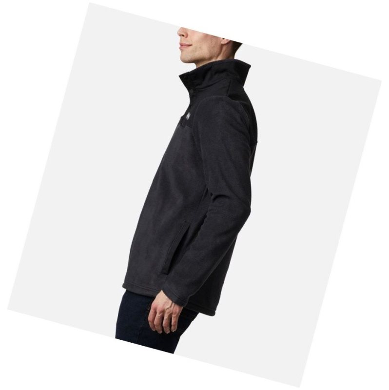Columbia Cottonwood Park Half Snap Fleece Sweatshirt Erkek Siyah | 64705-ZLAX