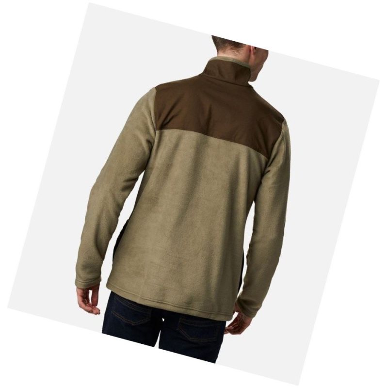 Columbia Cottonwood Park Half Snap Fleece Sweatshirt Erkek Gri Yeşil Zeytin Yeşili | 37129-GJMK