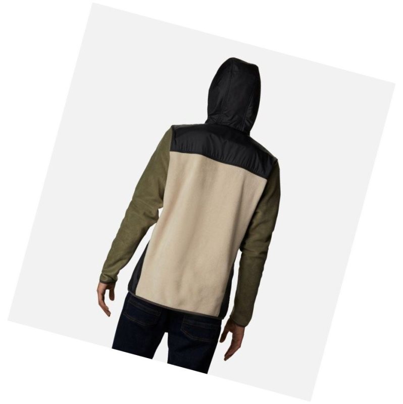 Columbia Cottonwood Park Overlay Full Zip Fleece Mont Erkek Gri Yeşil Haki | 63584-ADFB