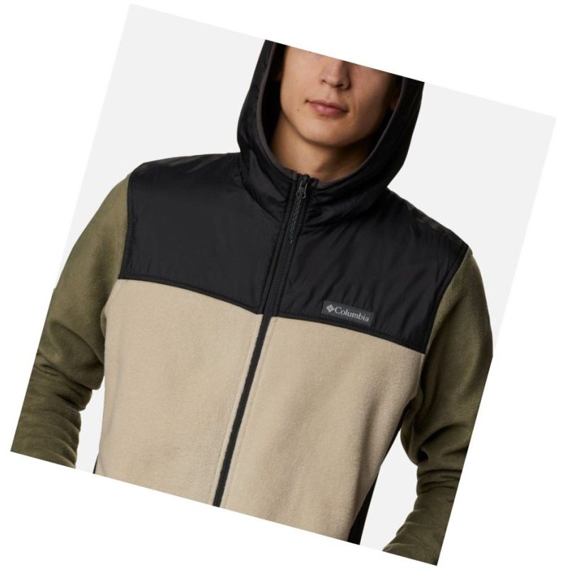 Columbia Cottonwood Park Overlay Full Zip Fleece Mont Erkek Gri Yeşil Haki | 63584-ADFB