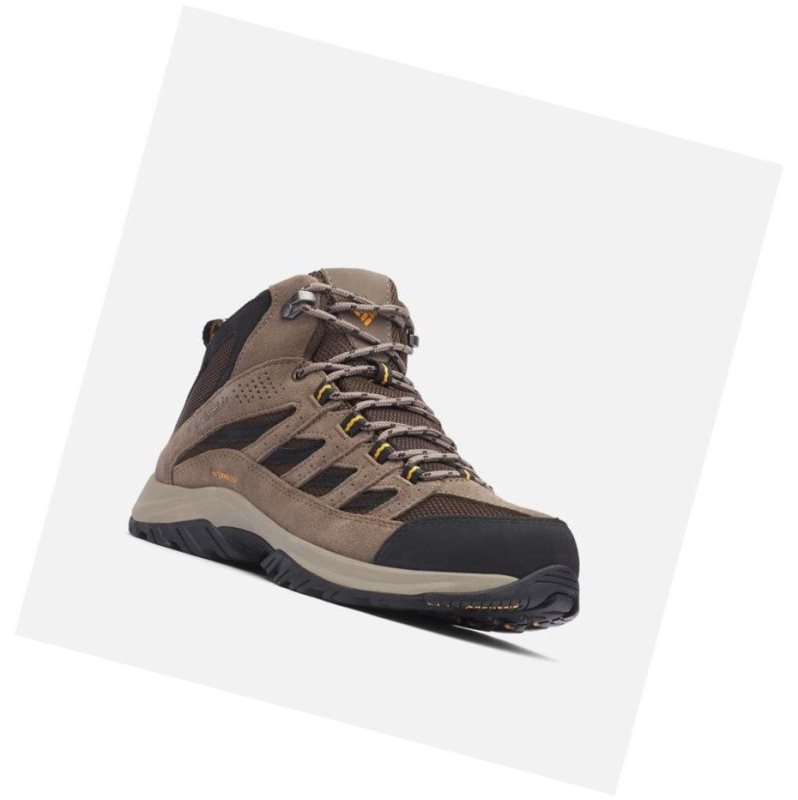Columbia Crestwood Mid Waterproof Yürüyüş Botu Erkek Koyu Kahverengi Gri | 74196-JSKA
