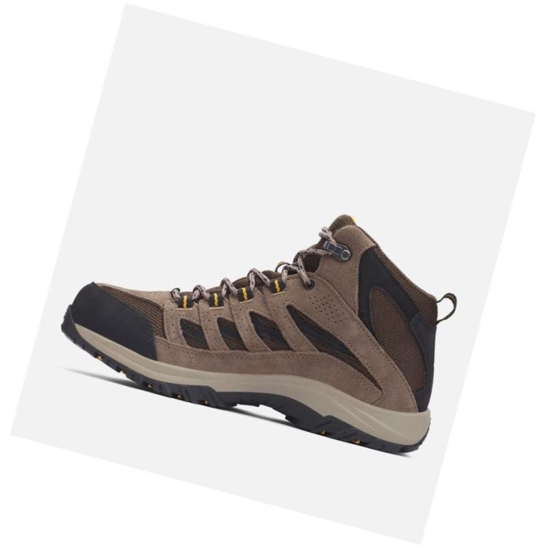 Columbia Crestwood Mid Waterproof Yürüyüş Botu Erkek Koyu Kahverengi Gri | 74196-JSKA