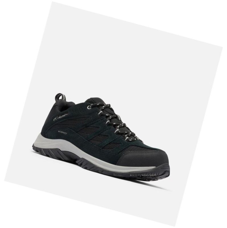 Columbia Crestwood Waterproof Wide Yürüyüş Ayakkabısı Erkek Siyah Gri | 74823-FEAQ