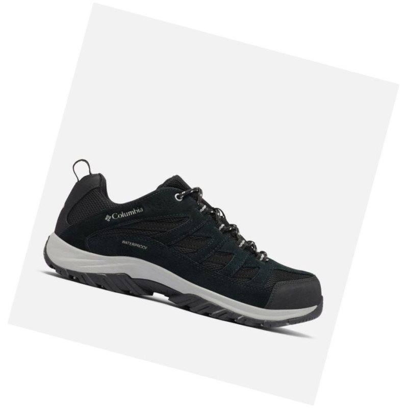 Columbia Crestwood Waterproof Wide Yürüyüş Ayakkabısı Erkek Siyah Gri | 74823-FEAQ