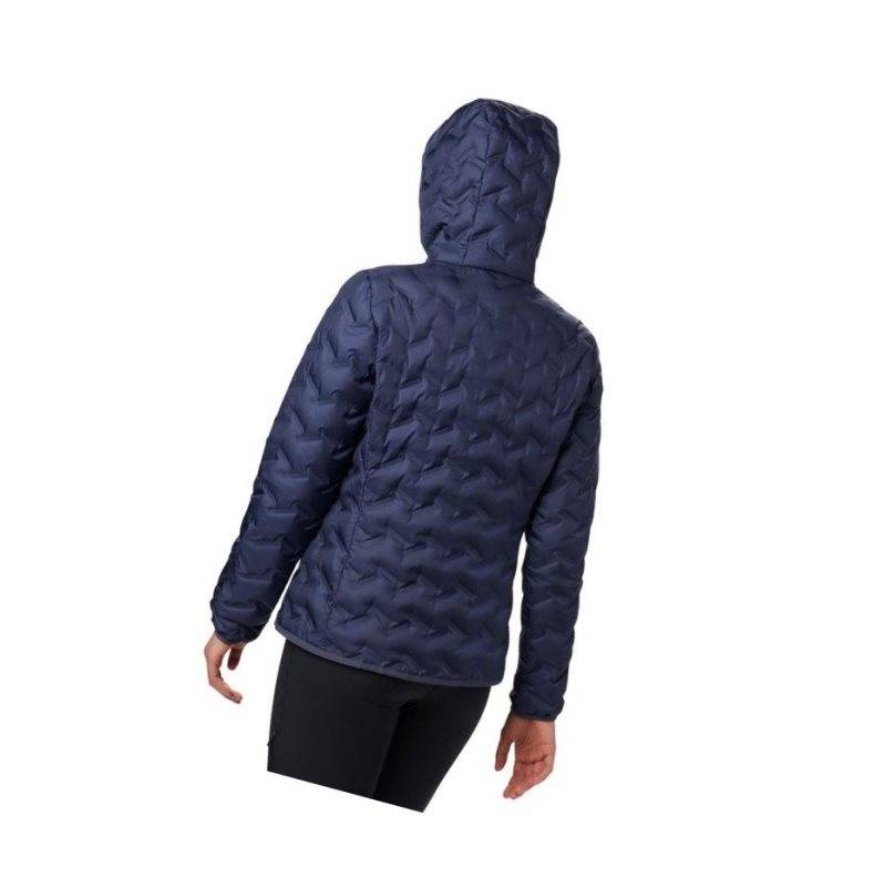 Columbia Delta Ridge Down Hooded Mont Kadın Lacivert | 50126-BOHI
