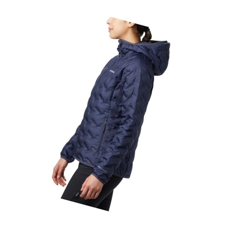 Columbia Delta Ridge Down Hooded Mont Kadın Lacivert | 50126-BOHI