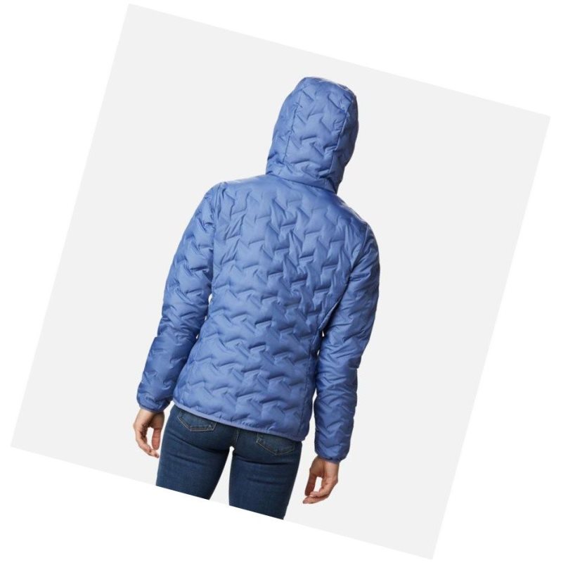 Columbia Delta Ridge Down Hooded Mont Kadın Mavi | 16837-ETUQ