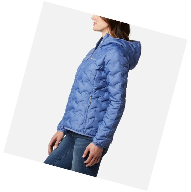 Columbia Delta Ridge Down Hooded Mont Kadın Mavi | 16837-ETUQ
