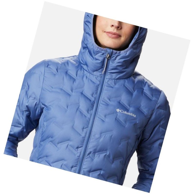 Columbia Delta Ridge Down Hooded Mont Kadın Mavi | 16837-ETUQ