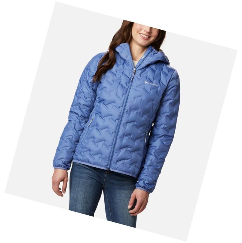 Columbia Delta Ridge Down Hooded Mont Kadın Mavi | 16837-ETUQ