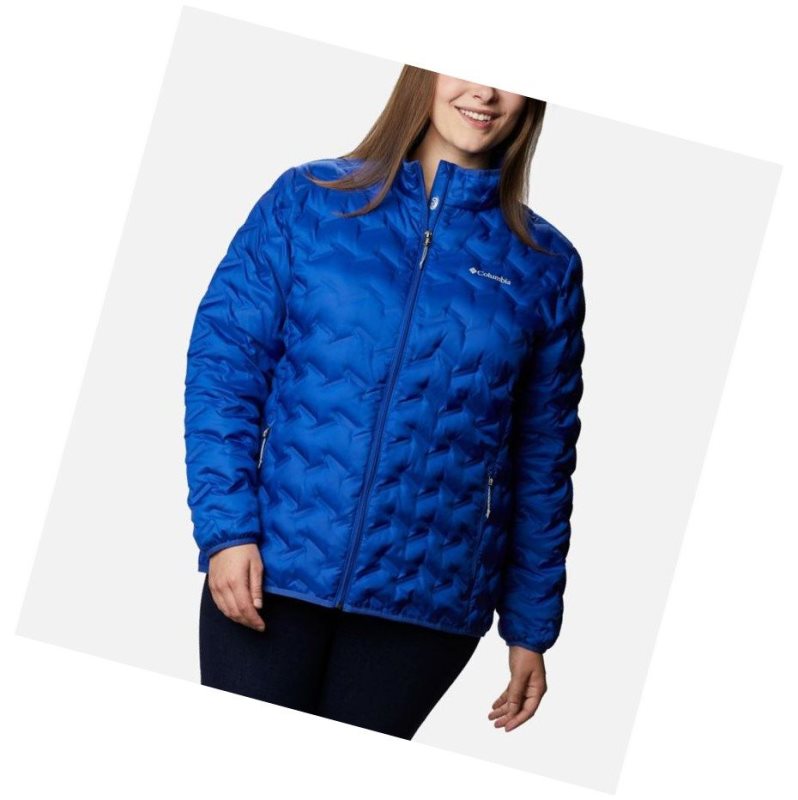 Columbia Delta Ridge Down Plus Size Mont Kadın Mavi | 38156-TDNM