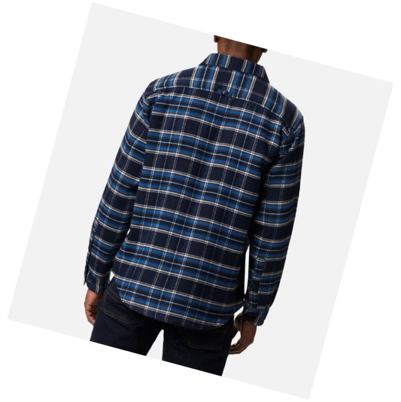 Columbia Deschutes River Heavyweight Flannel Gömlek Erkek Lacivert | 75143-PSIN