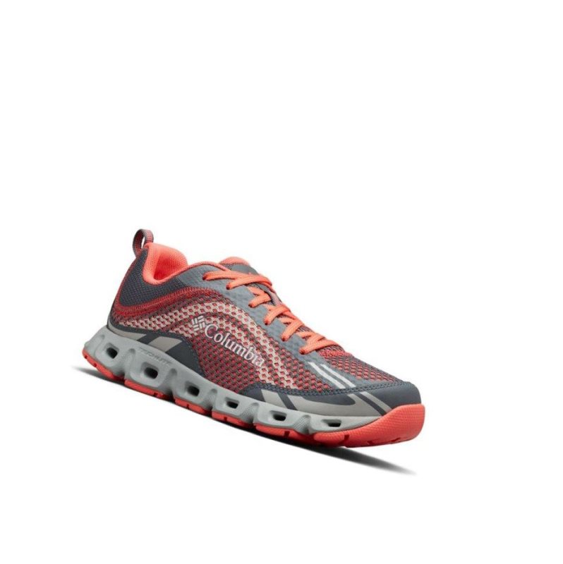 Columbia Drainmaker IV Water Spor Ayakkabı Kadın Koyu Gri Kırmızı Mercan | 85326-XKFQ