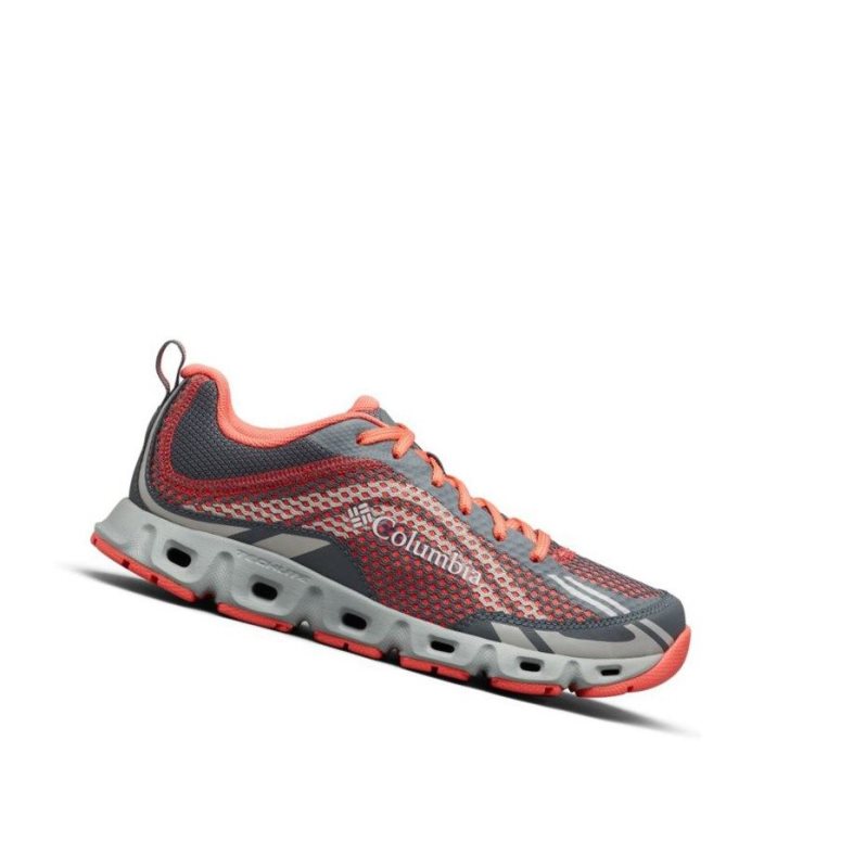Columbia Drainmaker IV Water Spor Ayakkabı Kadın Koyu Gri Kırmızı Mercan | 85326-XKFQ
