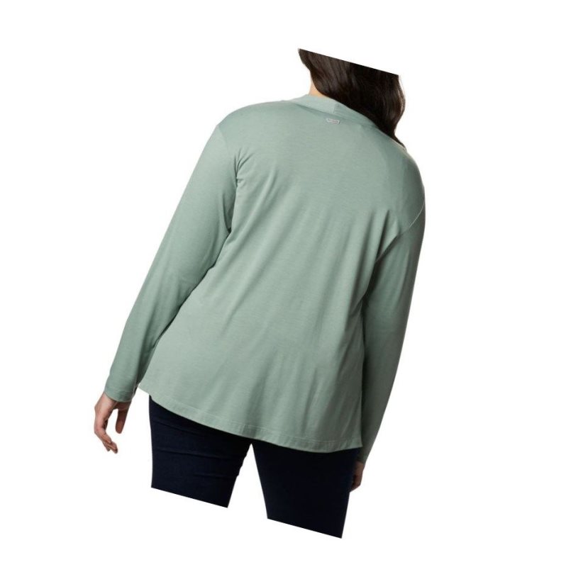 Columbia Essential Elements Plus Size Hırka Kadın Açık Yeşil | 74103-YOSU