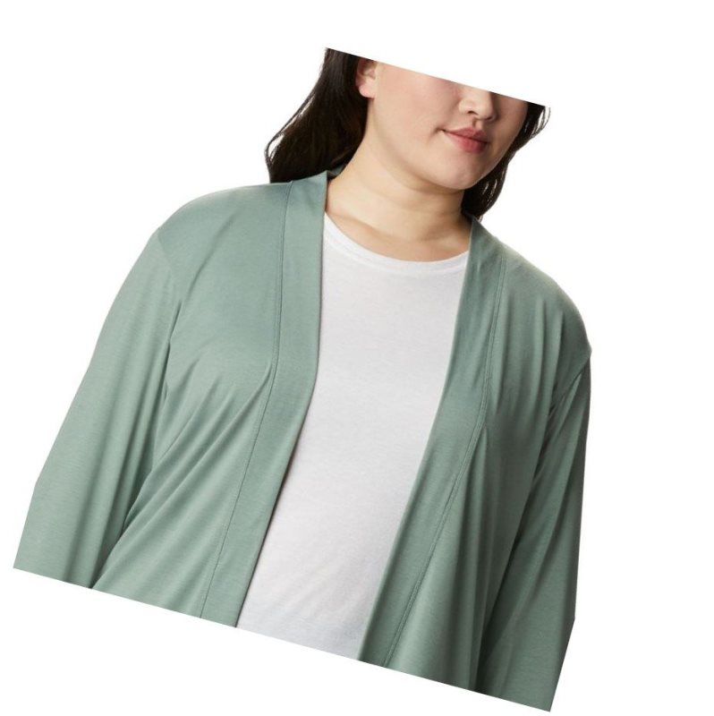 Columbia Essential Elements Plus Size Hırka Kadın Açık Yeşil | 74103-YOSU