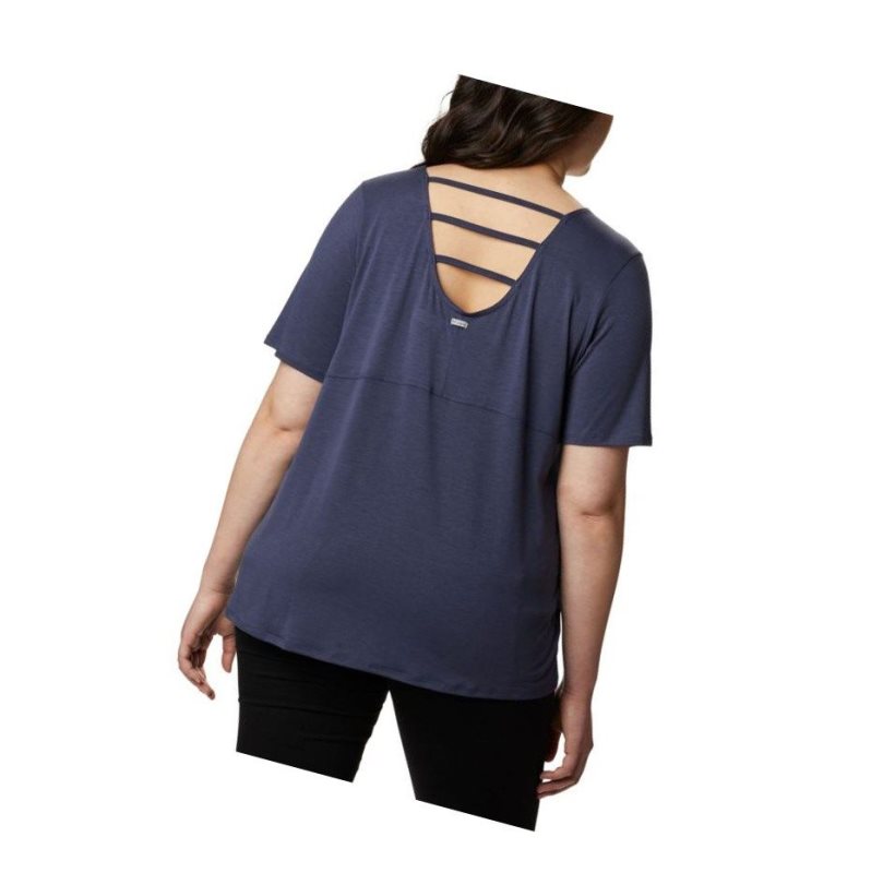 Columbia Essential Elements Short Sleeve Plus Size Tişört Kadın Lacivert | 96271-ILHU