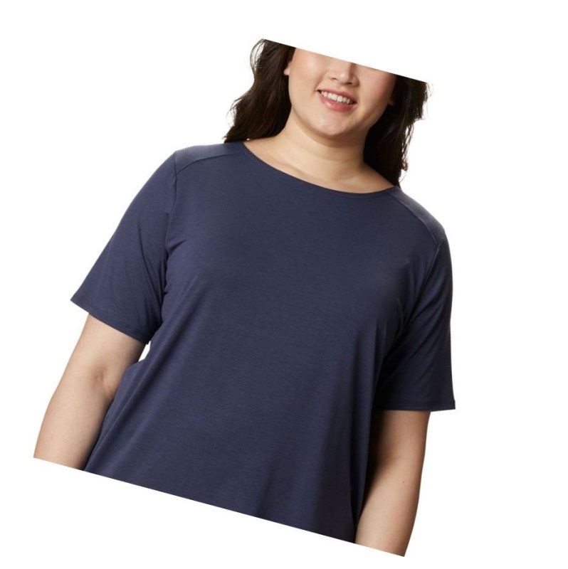 Columbia Essential Elements Short Sleeve Plus Size Tişört Kadın Lacivert | 96271-ILHU