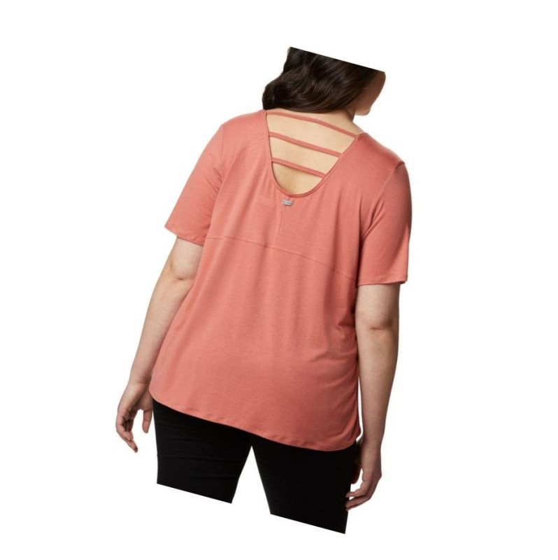 Columbia Essential Elements Short Sleeve Plus Size Tişört Kadın Koyu Mercan | 64058-WRJY