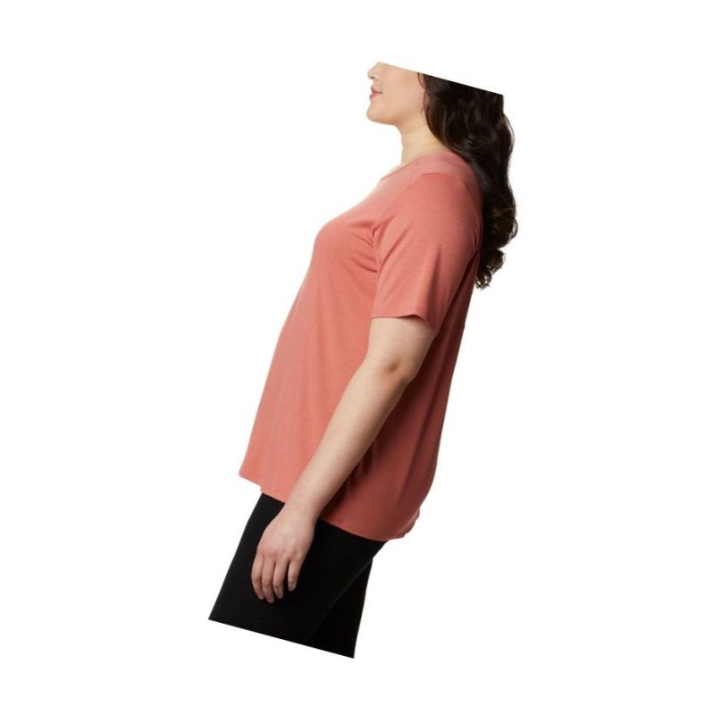 Columbia Essential Elements Short Sleeve Plus Size Tişört Kadın Koyu Mercan | 64058-WRJY