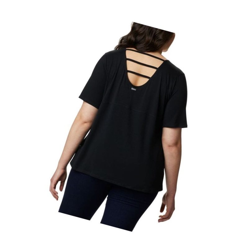 Columbia Essential Elements Short Sleeve Plus Size Tişört Kadın Siyah | 07635-ARWI