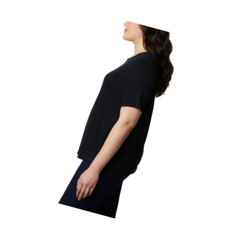 Columbia Essential Elements Short Sleeve Plus Size Tişört Kadın Siyah | 07635-ARWI