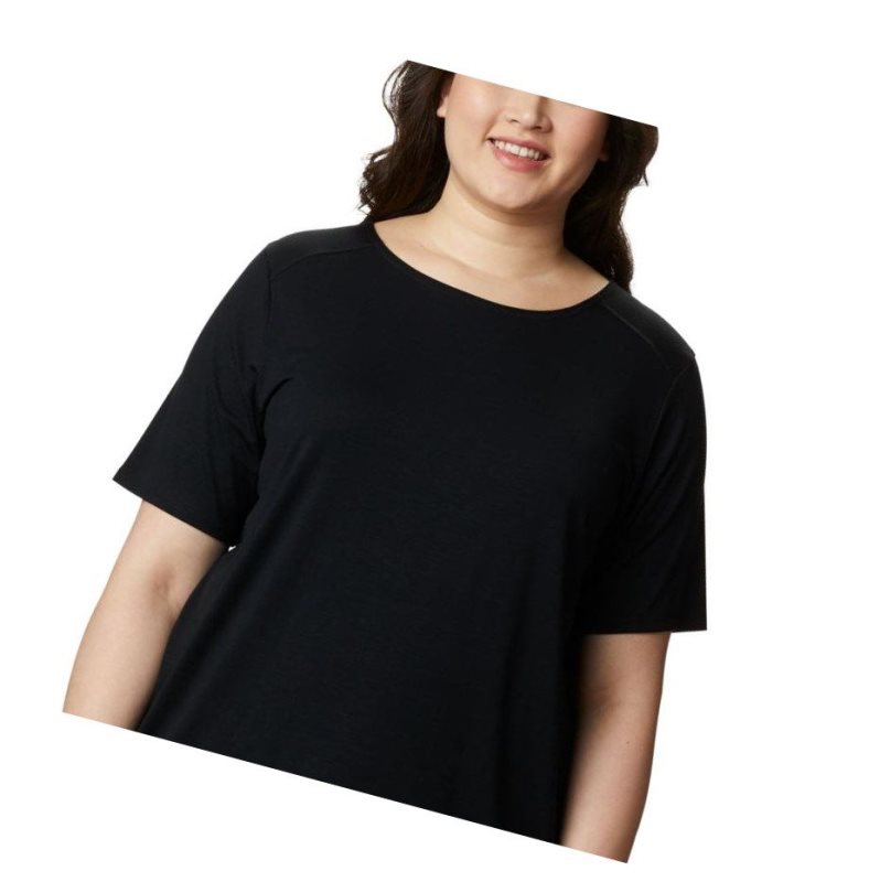 Columbia Essential Elements Short Sleeve Plus Size Tişört Kadın Siyah | 07635-ARWI