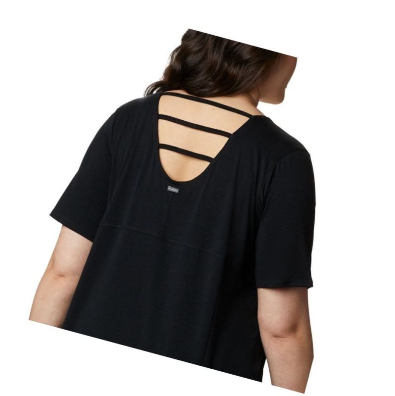Columbia Essential Elements Short Sleeve Plus Size Tişört Kadın Siyah | 07635-ARWI