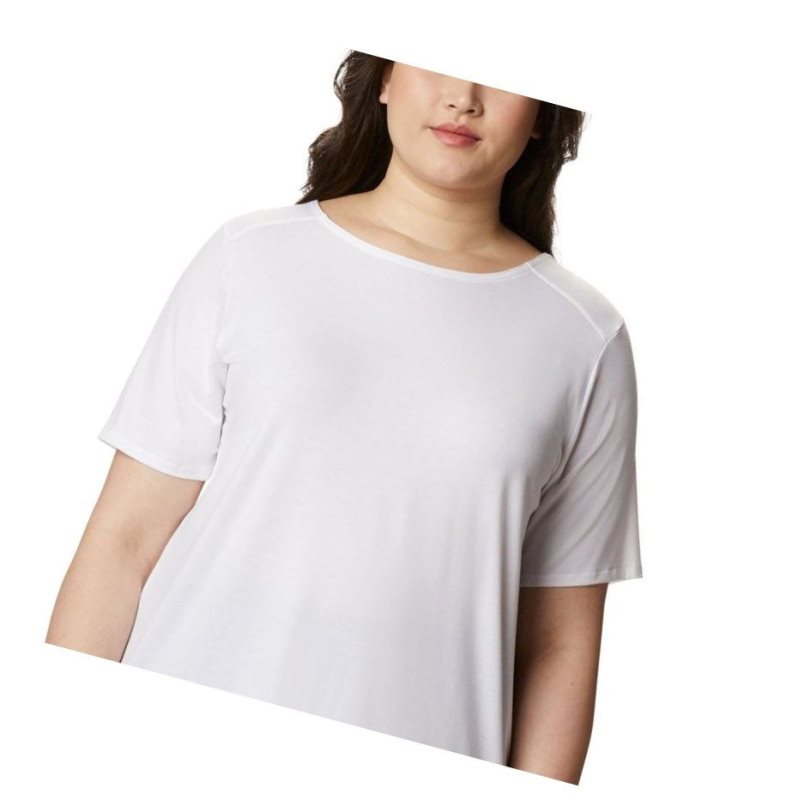 Columbia Essential Elements Short Sleeve Plus Size Tişört Kadın Beyaz | 03619-IGDF
